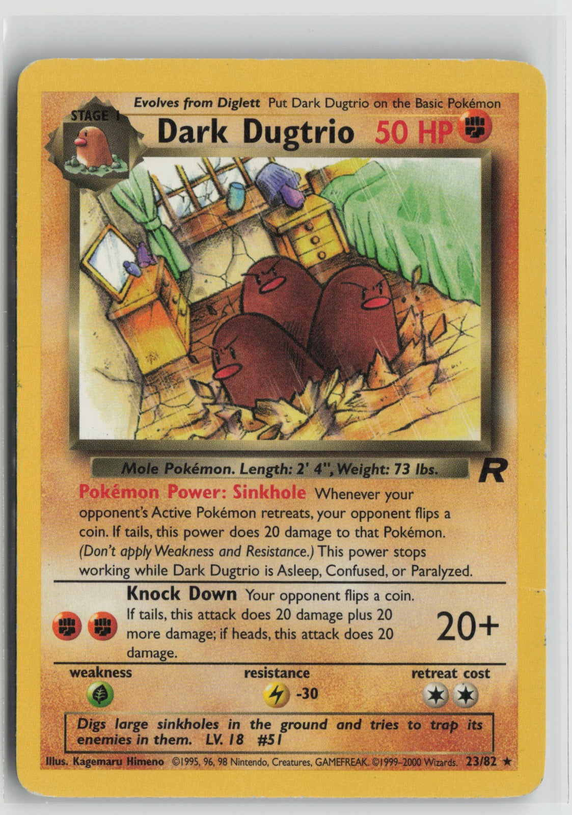 Dark Dugtrio (23) Rare Unlimited TR 23/82 HP