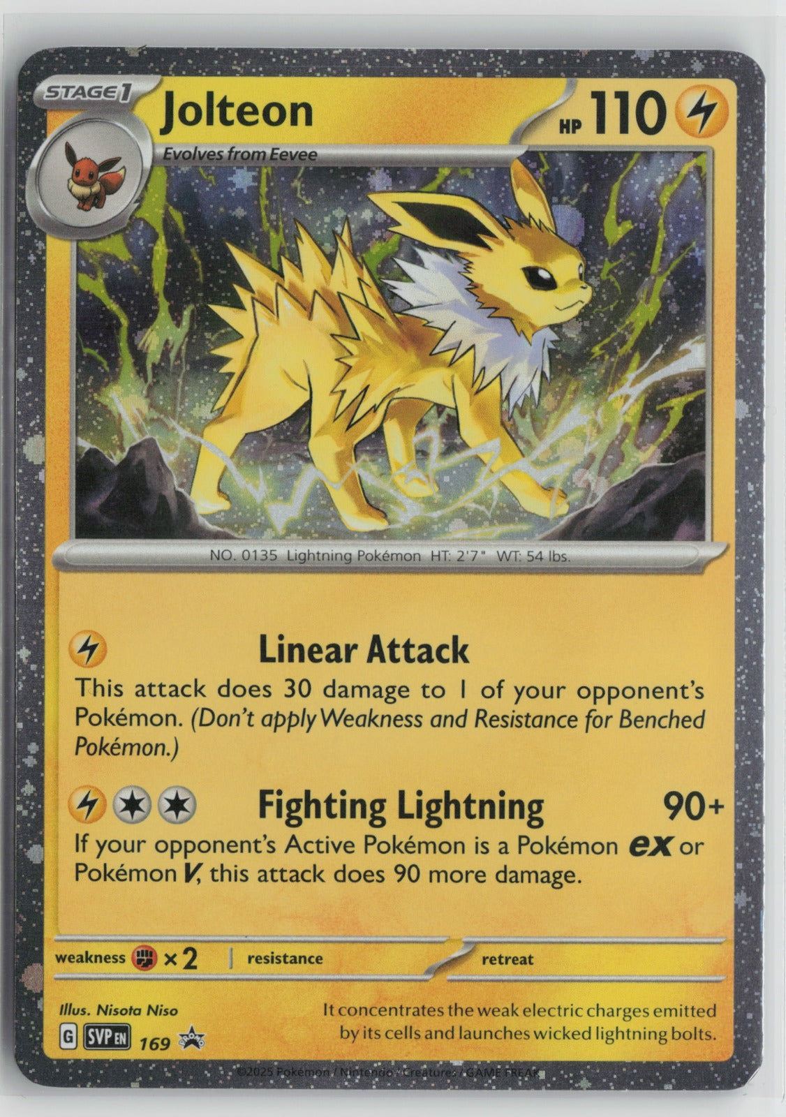 Jolteon - (Cosmos Holo) Rare Holo SVP 169 NM- B