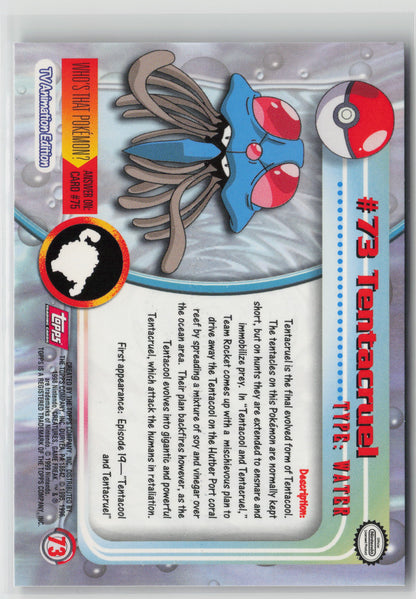 Tentacruel #73 Topps TV Animation Series 1999 Non-Holo NM (Back)