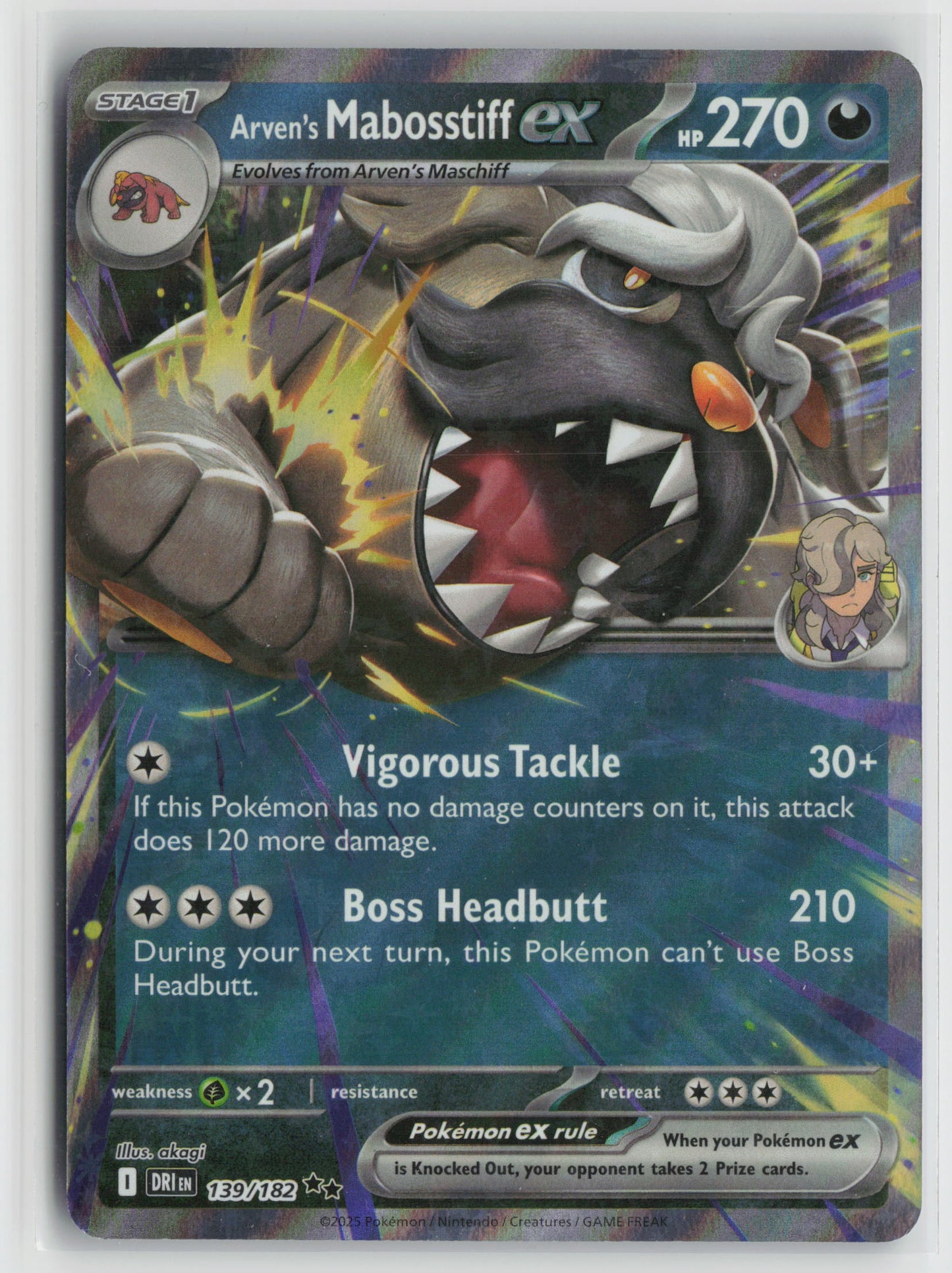 Arven's Mabosstiff ex - Double Rare Holo DRI 139/182 NM