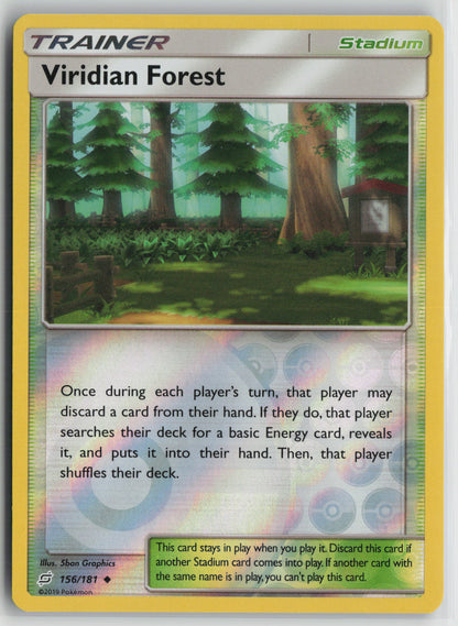 Viridian Forest Uncommon SM Reverse- Team Up 156/181 NM