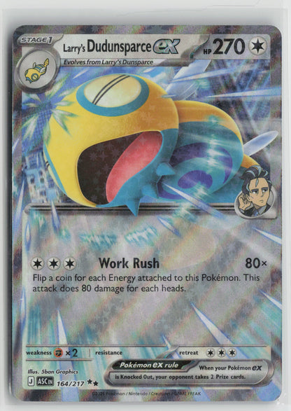 Larry's Dudunsparce ex Double Rare Holo ASC 164/217 NM