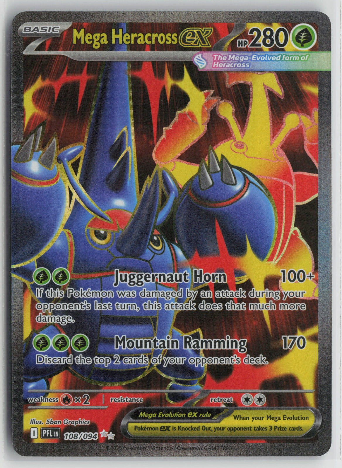 Mega Heracross ex Ultra Rare Holo PFL 108/094 NM