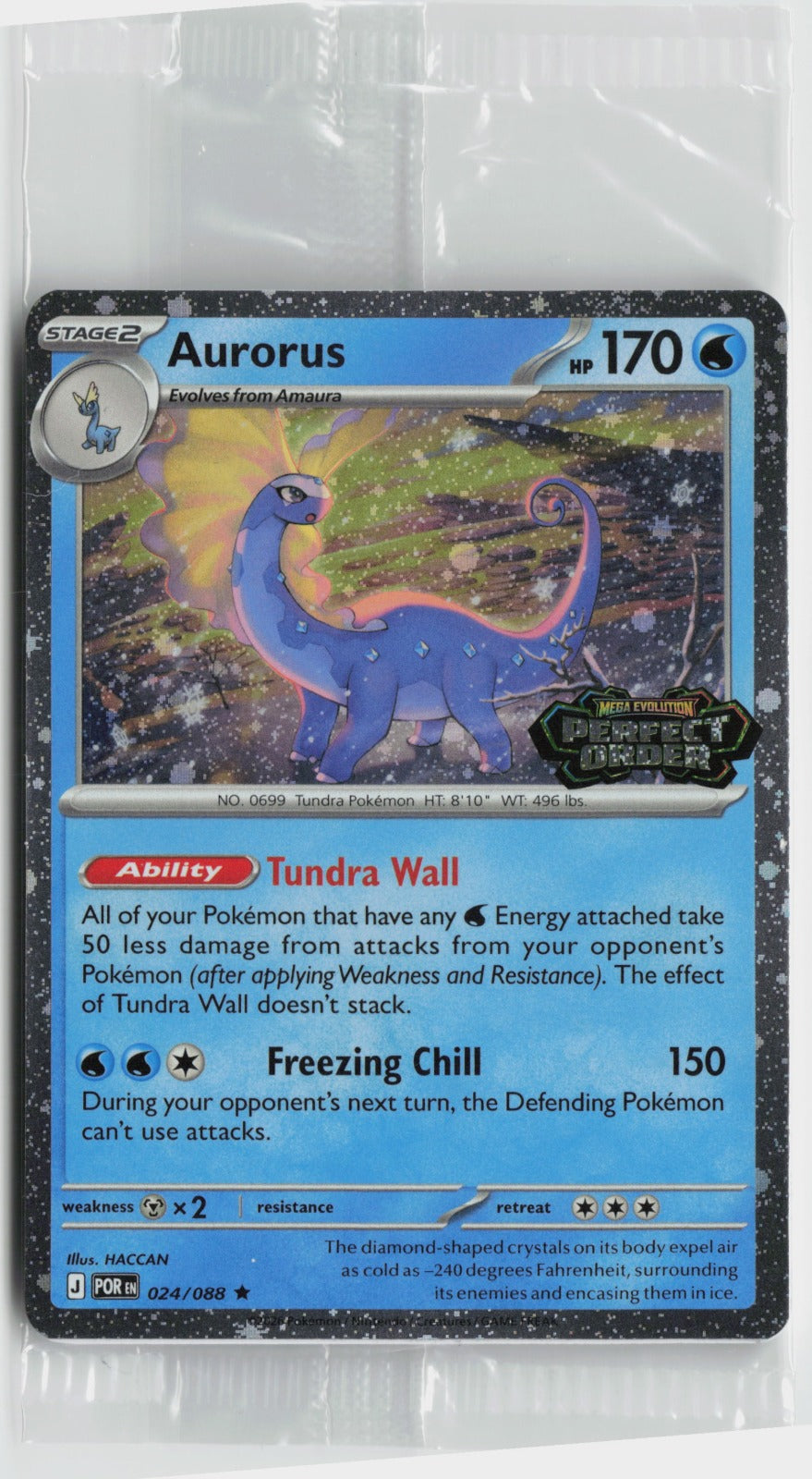 Aurorus (Perfect Order Stamped) Rare Holo MCAP 024/088 NM