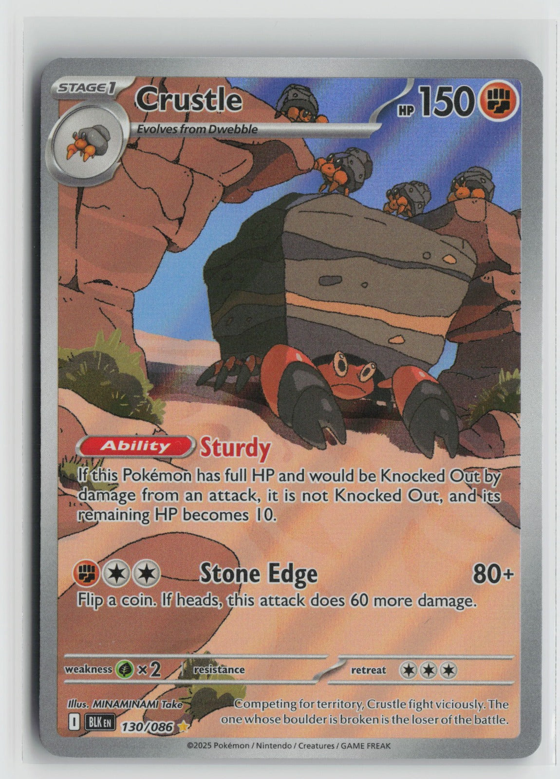 Crustle - Illustration Rare Holo BLK 130/086 NM
