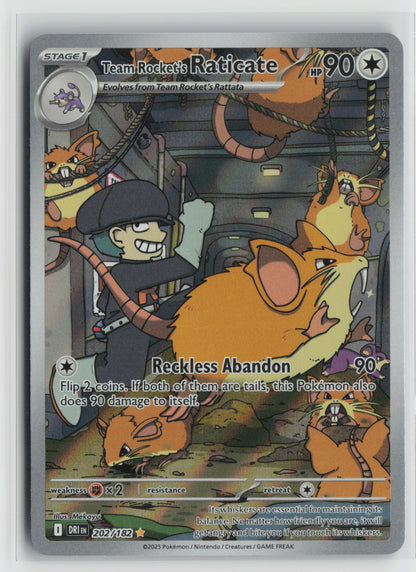 Team Rocket's Raticate Illustration Rare Holo DRI 202/182 NM