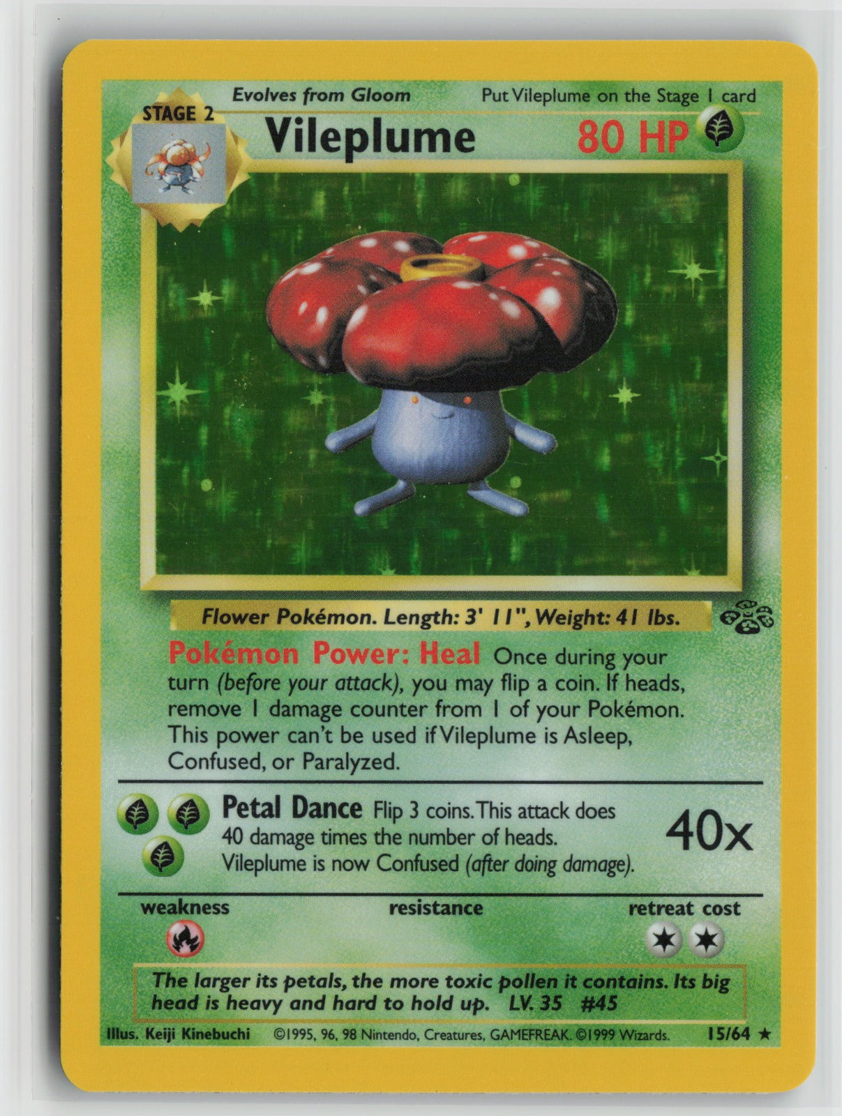 Vileplume (15) Holo Rare Unlimited Holo JU 15/64 NM