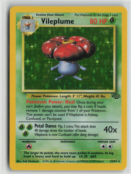 Vileplume (15) Holo Rare Unlimited Holo JU 15/64 NM