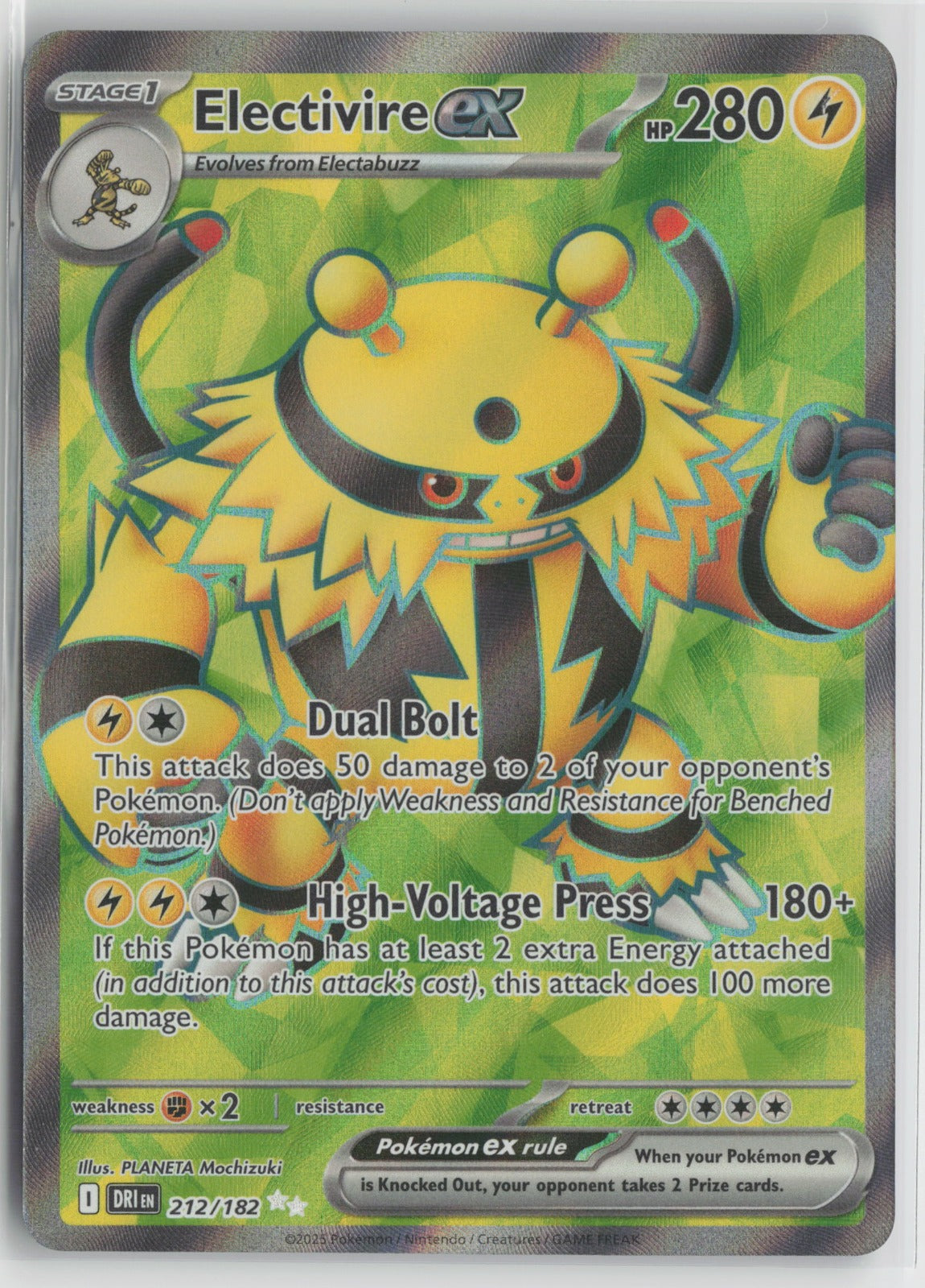 Electivire ex - Ultra Rare Holo DRI 212/182 NM