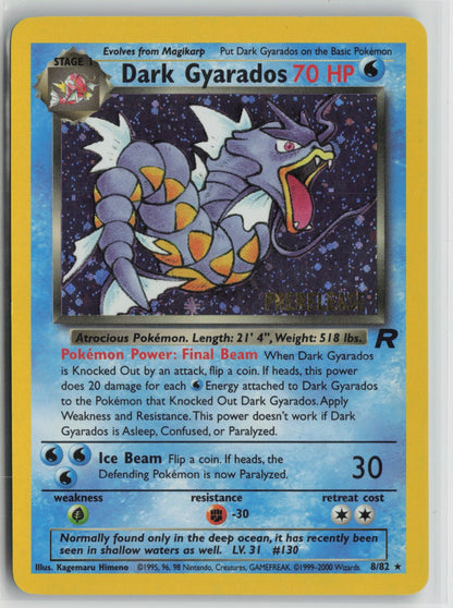 Dark Gyarados (Prerelease) Promo Holo PR 08/82 MP
