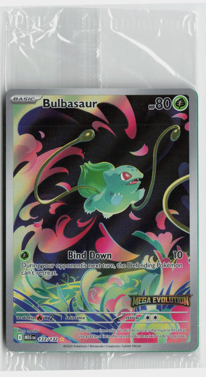 Bulbasaur - (Mega Evolution Stamped) Illustration Rare Holo MCAP 133/132 NM - SEALED