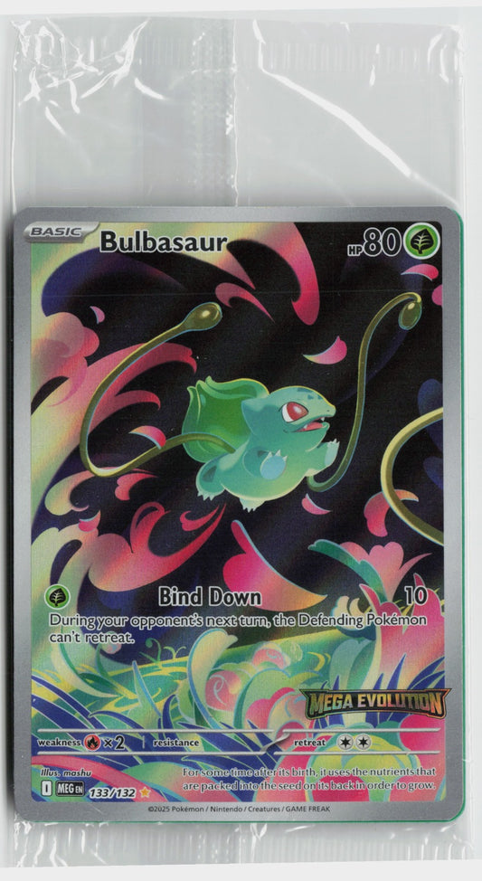 Bulbasaur - (Mega Evolution Stamped) Illustration Rare Holo MCAP 133/132 NM - SEALED