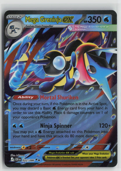 Mega Greninja ex - Double Rare Holo CRI 022/086 NM