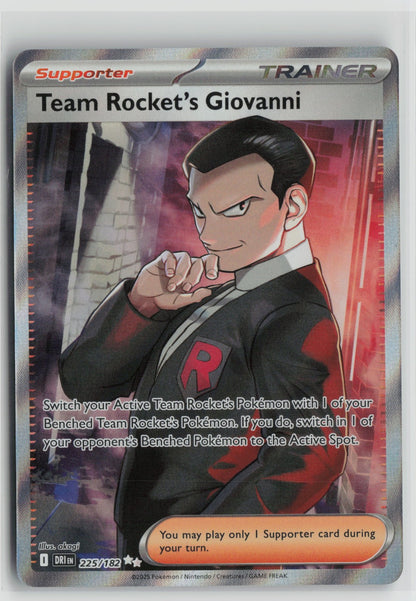 Team Rocket's Giovanni Ultra Rare Holo DRI 225/182 NM