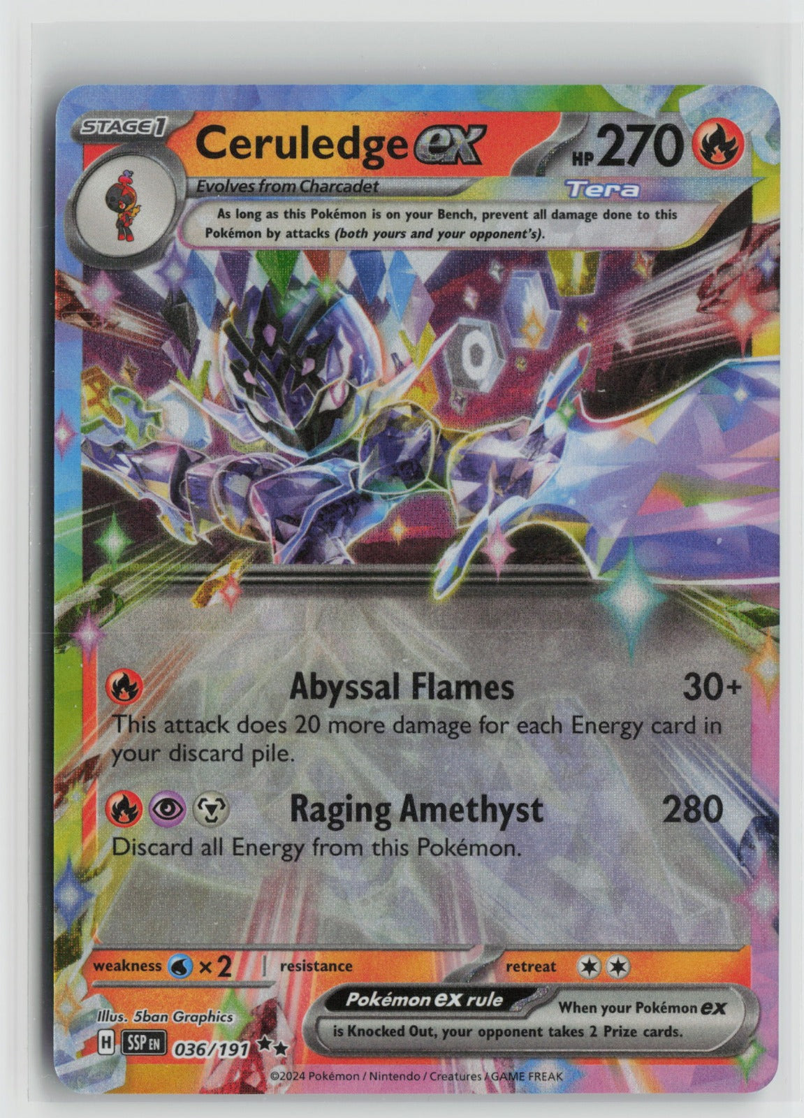Ceruledge ex Double Rare Holo SSP 036/191 NM