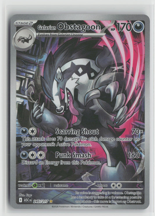 Galarian Obstagoon Illustration Rare Holo ASC 245/217 NM