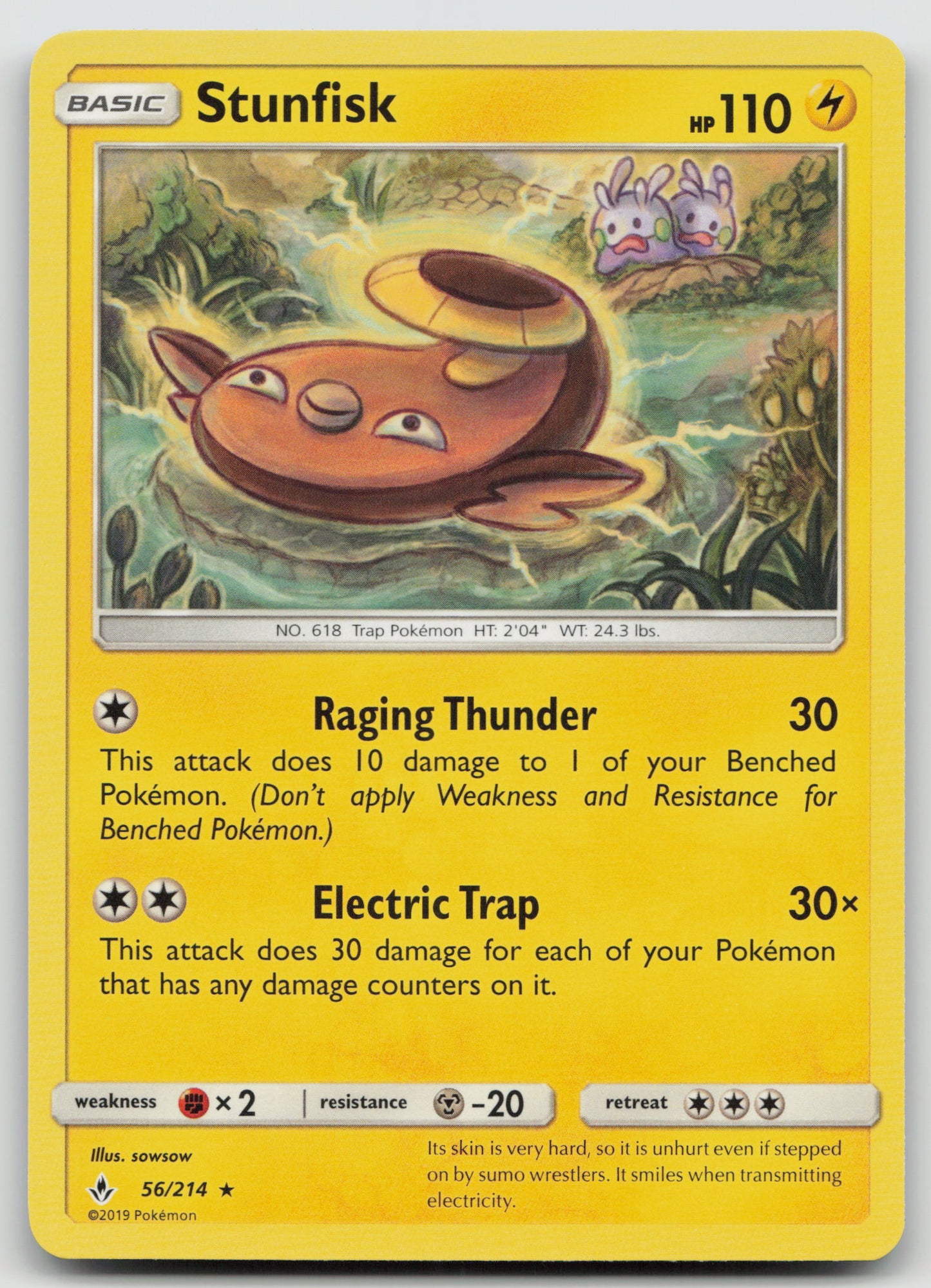 Stunfisk Rare Normal SM10 56/214 NM