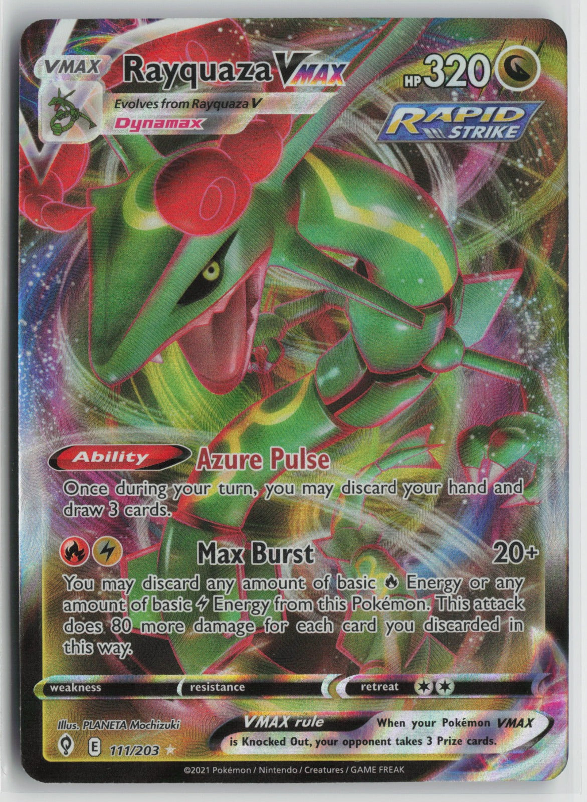Rayquaza VMAX Ultra Rare Holo SWSH07 111/203 NM