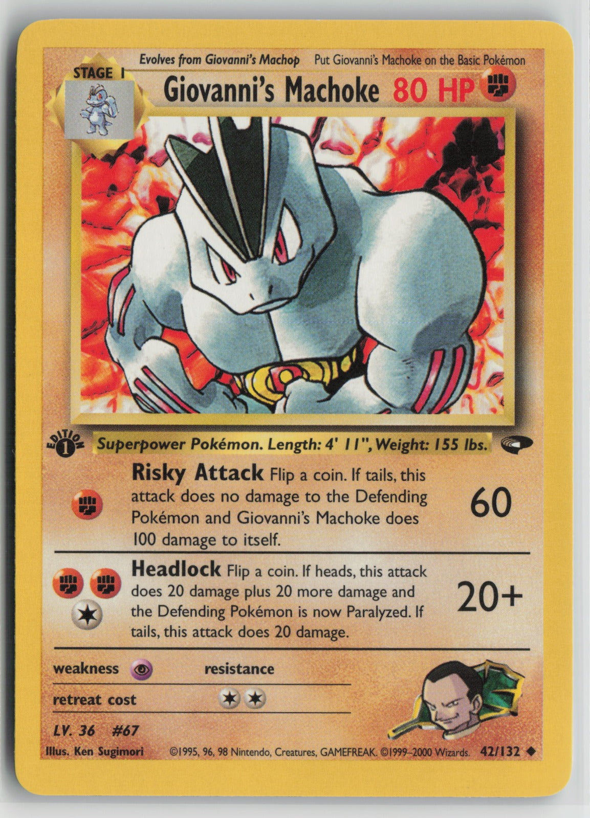 Giovanni's Machoke Uncommon 1st Edition G2 042/132 NM