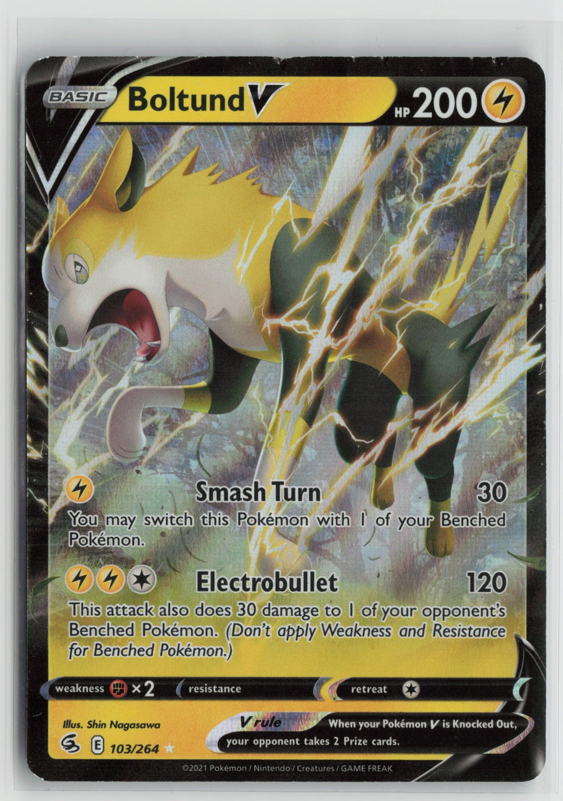 Boltund V Ultra Rare Holo SWSH08 103/264 DMG