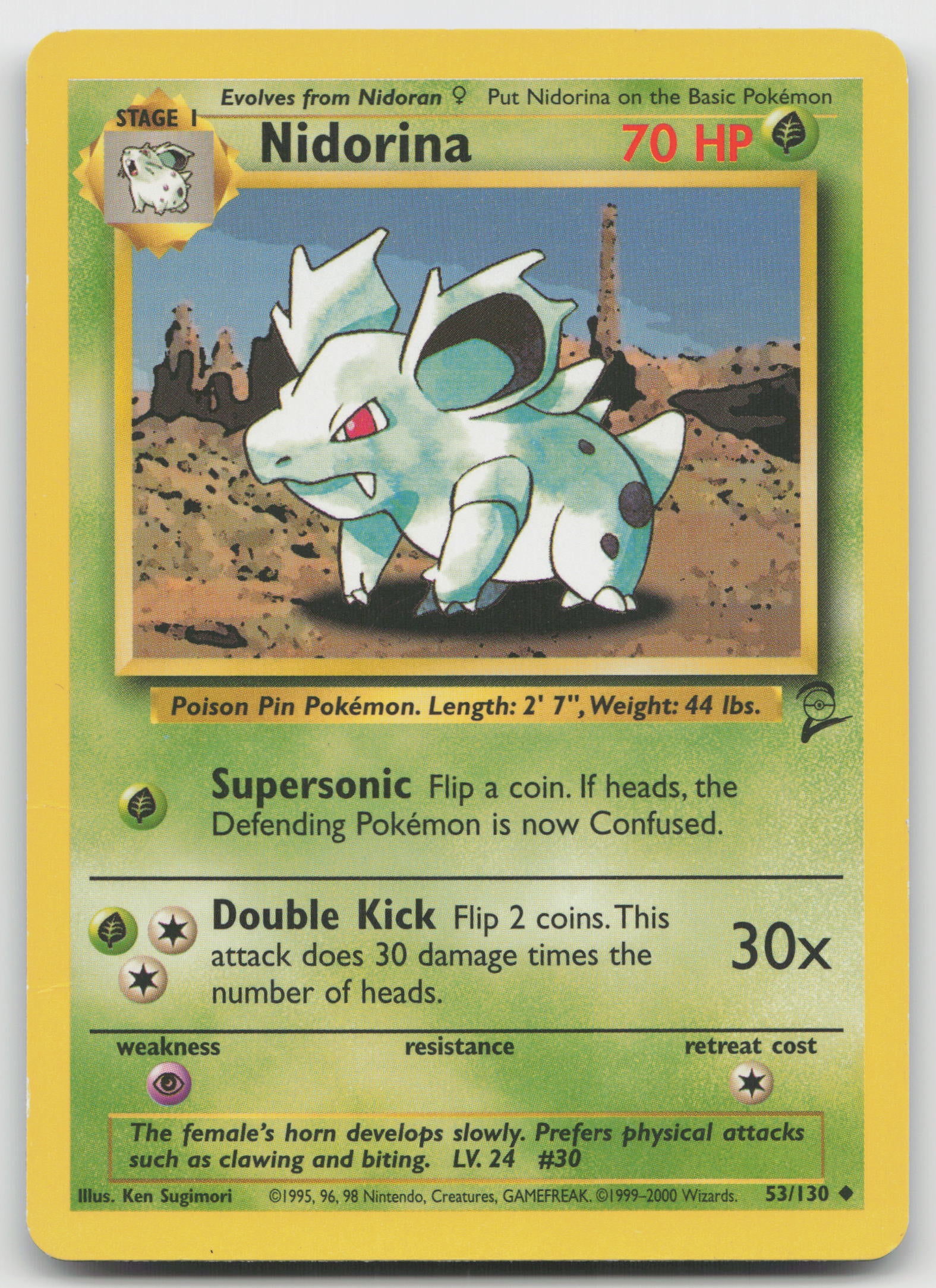 Nidorina Uncommon Normal BS2 053/130 LP