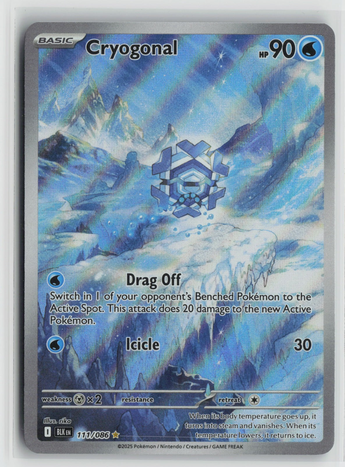 Cryogonal Illustration Rare Holo BLK 111/086 NM