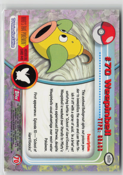 Weepinbell #70 Topps TV Animation Series 1999 Non-Holo NM (Back)