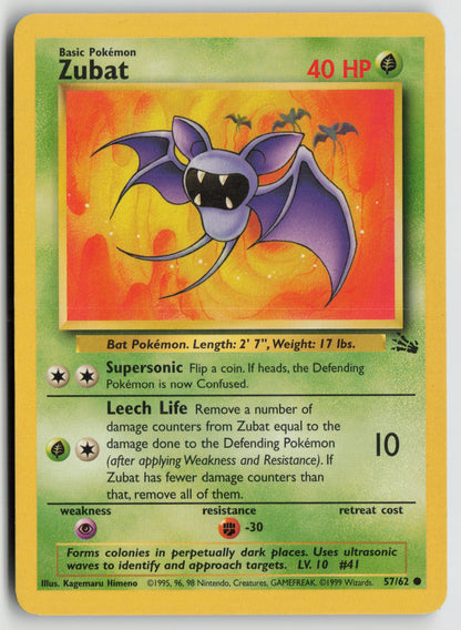 Zubat Common Fossil 57/62 MP