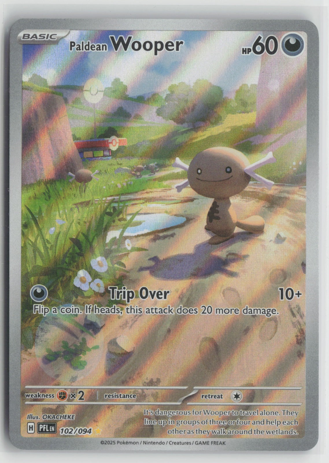 Paldean Wooper Illustration Rare Holo PFL 102/094 NM