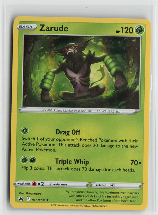 Zarude Holo Rare Crown Zenith 016/159 NM