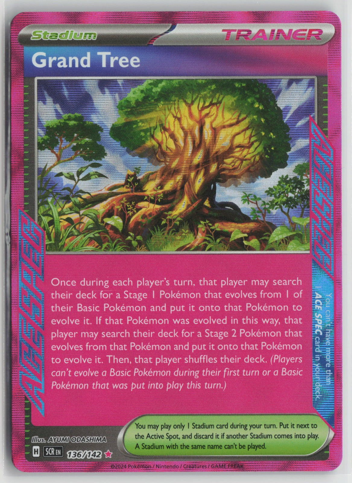 Grand Tree ACE SPEC Rare Holo SCR 136/142 NM