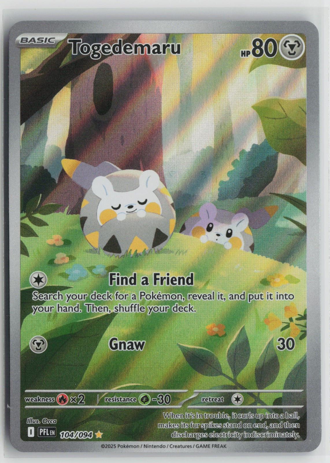 Togedemaru Illustration Rare Holo PFL 104/094 NM