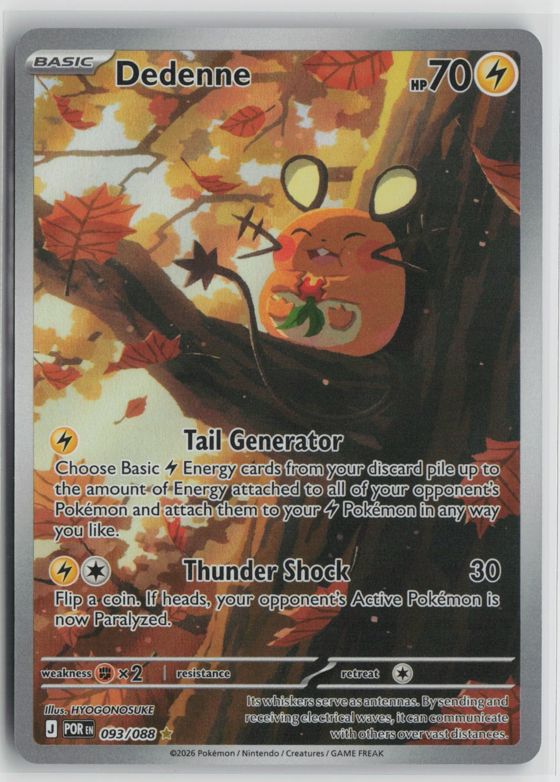 Dedenne - Illustration Rare Holo POR 093/088 NM