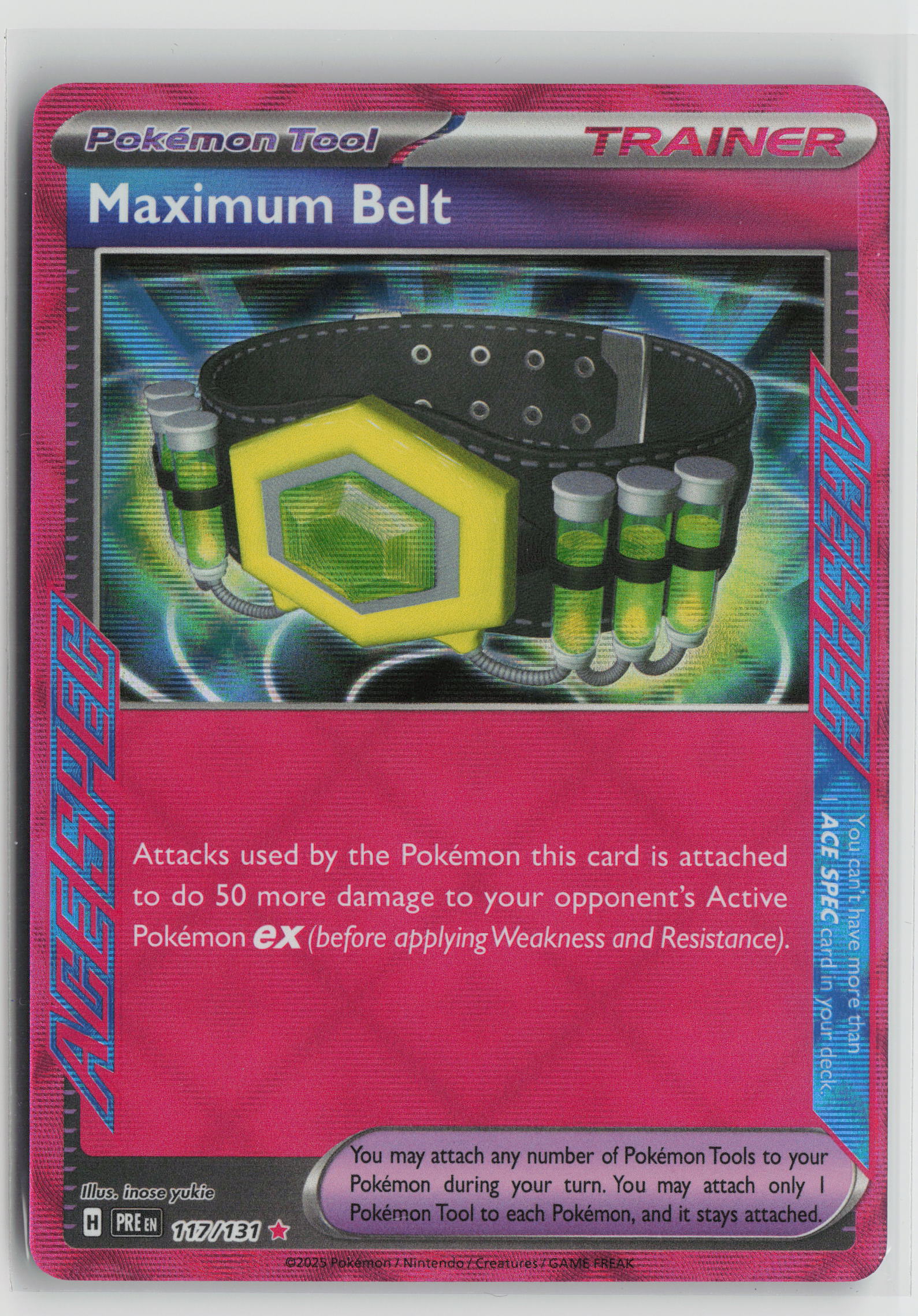 Maximum Belt ACE SPEC Rare Holo PRE 117/131 NM