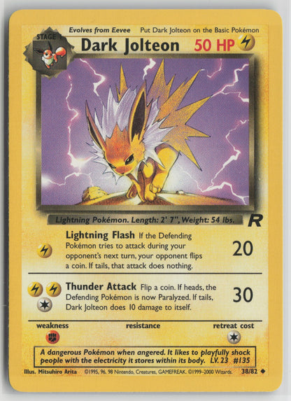 Dark Jolteon Uncommon Unlimited TR 38/82 NM