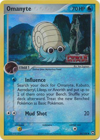 Omanyte - Power Keepers #56/108 (STAMPED REVERSE HALO)