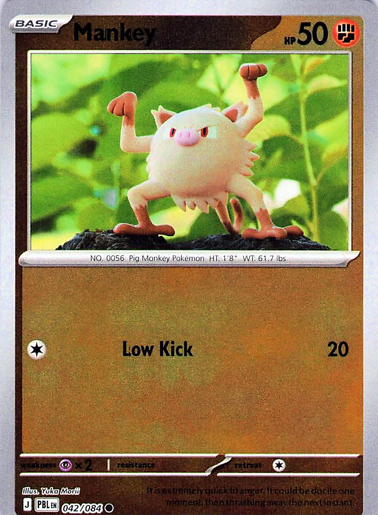 Mankey Common Reverse Holo PBL 042/084 NM