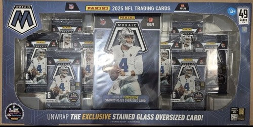 2025 Panini Mosaic NFL with Jumbo Stained Glass Card
