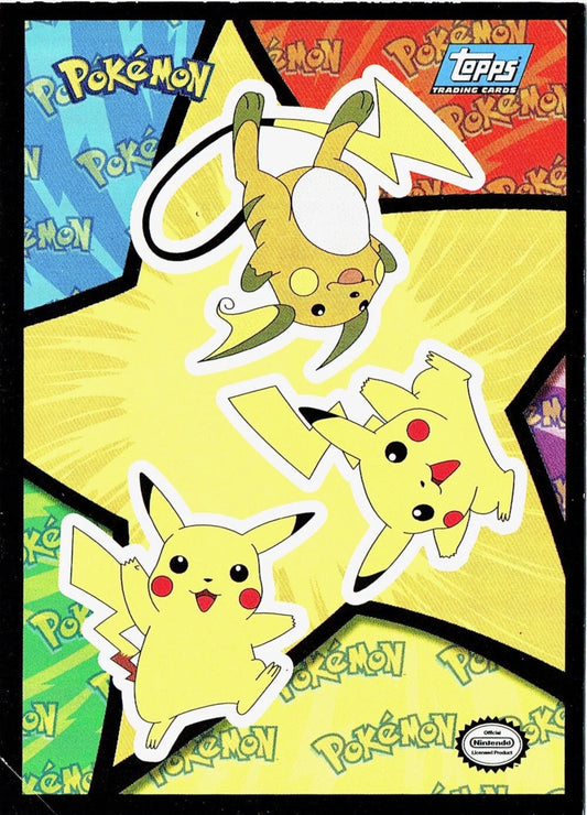 1999 Topps Pokemon The Movie Edition Sticker Cards Pikachu / Raichu