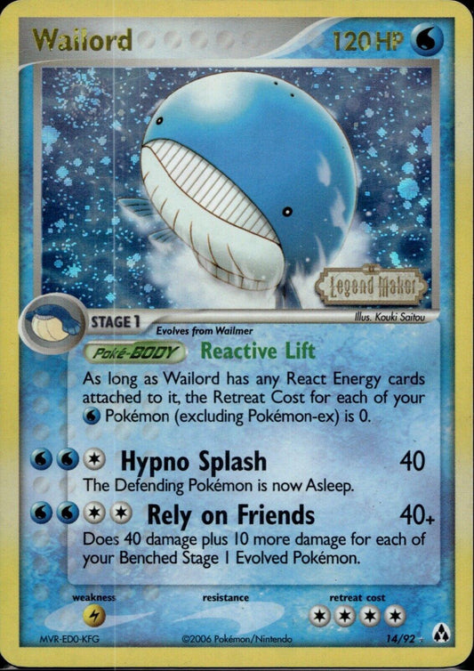 Wailord - Legend Maker #14/92 (STAMPED REVERSE)